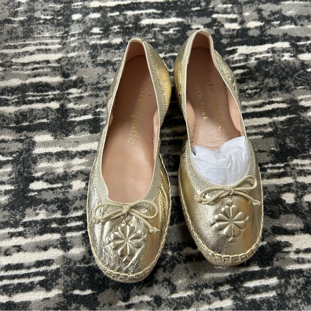 Kate Spade Gold Espadrille Women's Shoes